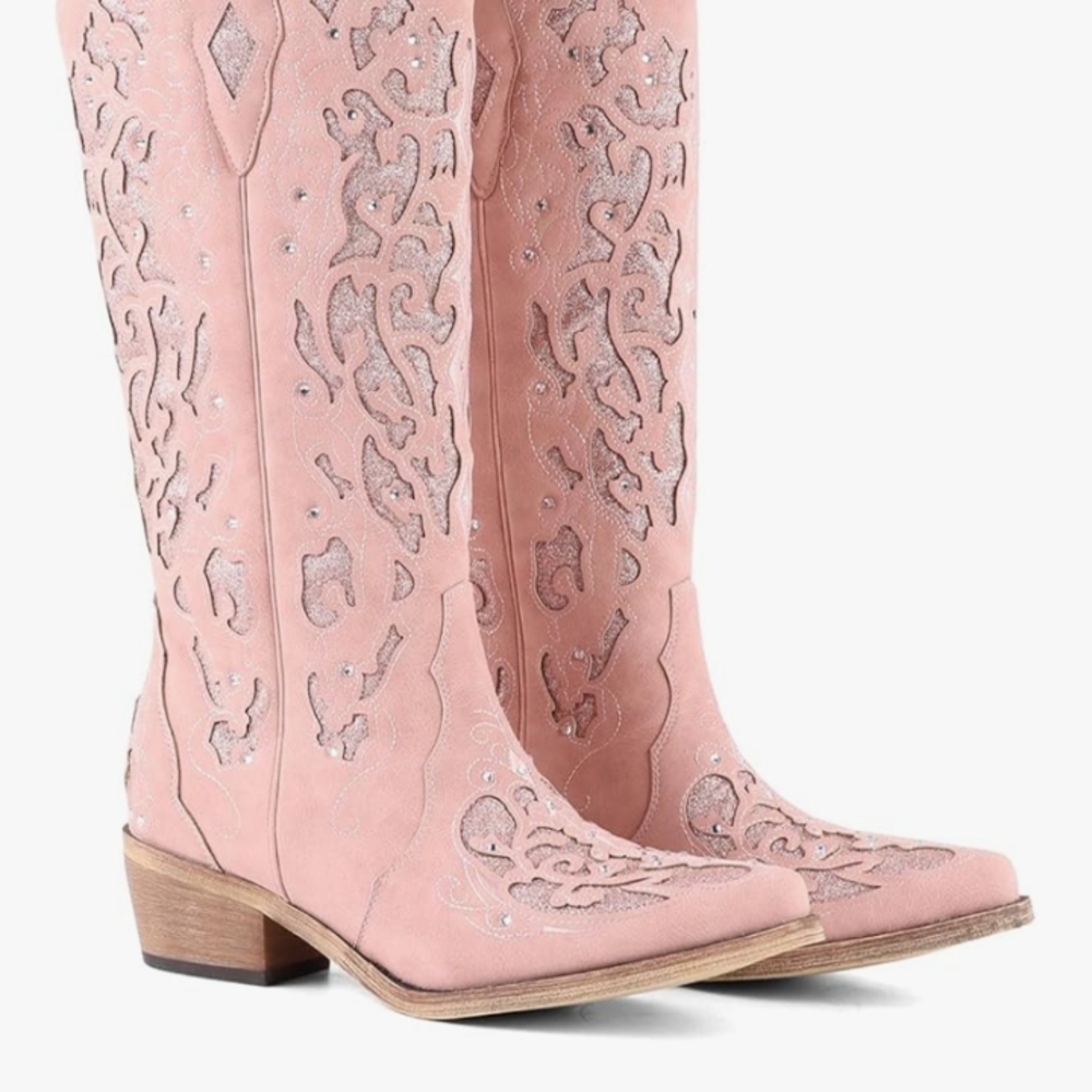Pink Western Embroidered Women's Boots
